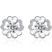 CZ Flower Earrings For Women Cubic Zirconia Ear Studs Fashion Bride Party Jewelry Gifts Accessories E232