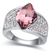 Female Wedding Ring Genuine Austria Crystal Luxury Classic Pink Stone Ring Women Fashion Jewelry Gift 17659