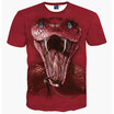 3D Printed T-shirts Men Short sleeve Blouse Hipster Costume Boys Tops -Snake Head