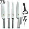 Cuchillos De Cocina De La Marca XYj Cuchillos Afilados De Acero Inoxidable  Peeler Negro  Barra De Afilar  Herramientas De Cocina Duraderas Con Tijera