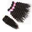 BHF hair Virgin Peruvian Hair With Closure Deep Curly Lace Middle Part 4 Bundles With Closure
