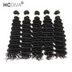 HCDIVA Peruvian Virgin Hair Deep Wave 5 Pieces Lot Natural Black Can be Dyed&Bleached Soft Good Quality Deep Curly Weave