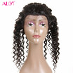 ALOT Hair 2242 Deep Wave Pre Plucked 360 Lace Frontal Closure With Baby Hair Natural Hairline Brazilian Virgin Human Hair