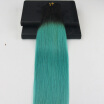 10-30" 7Pcs 120G Straight Hair Ombre Color 1B Fading to Teal Full Set Clip In Hair Extensions