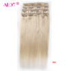 ALot Hair Brazilian Virgin Human Hair Extensions Clip in Straight Hair 7pcs Set 100gPackage 18 inch 18 22 24 60 613