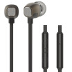 Modern HY-1100 high fidelity stereo bass high-end magnesium aluminum alloy earplugs mobile phone headset supreme black
