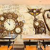 3D photo wallpaper Vintage mechanical skull clock large mural bar KTV background wallpaper theme restaurant wallpaper