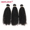 HOTLOVE Hair Brazilian Kinky Curly Hair 3 Bundles Human Hair Extensions 10-28 Inch Natural Color Virgin Hair Weave Can Be Dyed