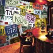 Custom photo wallpaper Retro personalized car license plate Vintage graffiti wallpaper for living room restaurant