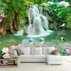 Custom Photo Mural Wallpaper HD Waterfall River White Swan Green Tree Nature Pastoral Landscape 3D Mural Wallpaper For Walls 3 D