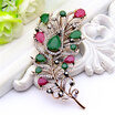 Exquisite Turkish Women Flower Brooch Pin Vintage Feather Design Resin Jewelry Pins Antique Gold Color Leaf Brooches Broches