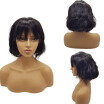 QDKZJ Short Lace Frontal Human Hair Wigs For Black Women 8-14 Inch Lace Frontl Body Wave Brazilian Virgin Hair Wigs Bleached Knots