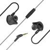 iDeaUSA S410 Dual Dynamic Driver Wired In-Ear Earphone Stereo Noise Isolating Earbuds Built-in Mic 35mm Gold-plated Connector