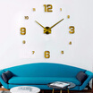 Modern Frameless DIY Wall Clock Large 3D Wall Watch Non Ticking for Living Room Bedroom Kitchen