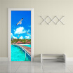 Mediterranean Seascape Mural Wallpaper Living Room Bedroom Creative Home Decor Door Sticker PVC Waterproof 77cm x 200cm