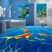 Free shipping custom photo wallpaper living room kitchen decoration fish floor mural self-adhesive PVC floor stickers 250cmx200cm