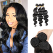 kisshair virgin Indian temple hair body wave nature black hair weft 3pieceslot