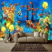 Photo Wallpaper 3D Stereo Cartoon Tropical Fish Underwater World Mural Wallpaper Custom Non-Woven Wallpaper Papel De Parede 3D