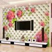 Custom 3D Mural Wallpaper Stereoscopic Soft Package Flower TV Background Wall Decorations Living Room Bed room Wallpaper Modern