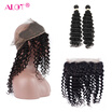 Alot Brazilian Deep Wave Virgin Hair With Frontal Brazilian Virgin Hair Deep Wave 2 Bundles With 360 Lace Frontal Weave Bundles