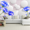 3D Room Landscape Wallpaper Mural Custom Modern Minimalist Abstract Blue Flowers White Ball Wall Mural Bedroom TV Wall Papers