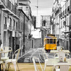 3D photo wallpaper European style retro tram road large murals restaurant leisure Cafe tea shop wallpaper living room sofa mural