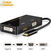 CABLE CREATION CD0449 Type-C HDMI Converter Connector Cable to VGADVI Adapter Macbook Docking Station HUAWEI mate10 Chicken Screener