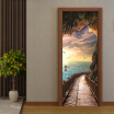 3D Wallpaper Beautiful Seaside Landscape Photo Wall Door Mural Living Room Bedroom Creative DIY Door Sticker PVC 77cmx200cm