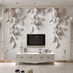 European Style 3D Stereo Embossed Leaf Photo Wall Mural Wallpaper Living Room Hotel Luxury Decor Wallpapers Roll Papel De Parede