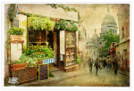 European minimalist creative wallpaper tea shop leisure bar cafe background wall town personality custom mural