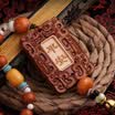 Molong rosewood inlaid boxwood carving car pendant car interior jewelry rearview mirror gift pendant Buddha Buddha - AHXHJ006