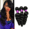 Grade 7A Indian Hair Loose Wave Human Hair Extensions 3pcs lot Hair Natural Black 8-26inch Indian Loose Wave Virgin Human Hair