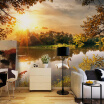 Photo Wallpaper Beautiful Sunset Lake Nature Landscape Mural Dining Room Cafe Living Room Cozy Decor Wallpapers Papel De Parede