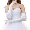 Satin Long White Bridal Gloves Pure Color Without Decoration Full Finger Gloves