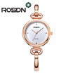 ROSDN Brand Imitation Gold Plated Circles Strap Stainless Steel Back Shinning Women Bracelet Watches Fashion Wrist Watch
