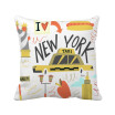 America New York City Liberty Illistration Square Throw Pillow Insert Cushion Cover Home Sofa Decor Gift