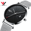 Ultra Thin Men Quartz Wrist Watch Mesh Band Simple Fashion Leather Strap Watch NIBOSI 2018 New Brand Luxury Wristwatches Relogios