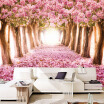 Custom Modern Romantic Wall Mural Pink Flowers Trees Forest Photo Wallpaper For Bedding Room Sofa TV Backdrop Home Improvement