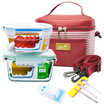 Beltais BestHA heat-resistant glass crisper two-piece 1000ml 800ml oven refrigerator microwave oven lunch box RL2-05B send wine red insulation package