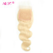 ALOT HAIR Peruvian 613 Blonde Lace Closure Body Wave Human Hair Closure 44 Free Part With Baby Hair Free Shipping