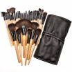 professional 32pcs makeup brush set full completed cosmetic brush kits with pu holder case burlywood