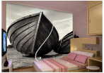 Custom 3d mural large mural personality modern art abstract wallpaper background sofa boat nostalgic non-woven wallpaper mural