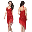 New style Latin dance costume mesh sequins tassel latin deance dress for women latin dance exercise dresses 5kinds of colors