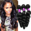 Grade 7A Unprocessed Malaysian virgin hair Loose Curly virgin hair 4pc human weaves loose wave curly malaysian human hair weaves