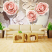 Custom Photo Wallpaper Modern Minimalist 3D Embossed Rose Flower Living Room TV Background Wall Mural Painting Wallpaper Walls