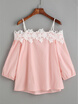 Casual Womens Off shoulder Lace Slim T-Shirt Top Ladies Long Sleeve Tops Blouse