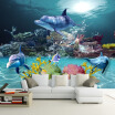 3D Stereoscopic Dolphin Marine Animals Wallpaper Childrens Bedroom Sofa Wall Large Mural Customized Wall Paper On The Walls 3D