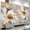 3D Stereo Relief Lily Flowers Photo Mural Wallpaper Modern Simple Bedroom Living Room TV Sofa Backdrop Wall Painting Home Decor