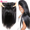 Clip In Human Hair Extensions Brazilian Human Hair Clip In Hair Extensions Silky Straight 10pcs African American Clip In Zax Hair