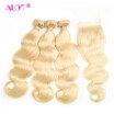 Alot 613 color Brazilian Virgin Hair Body Wave Bundles With Closure 31 100 Human Vigirn Unprocess 613 Hair Extensions